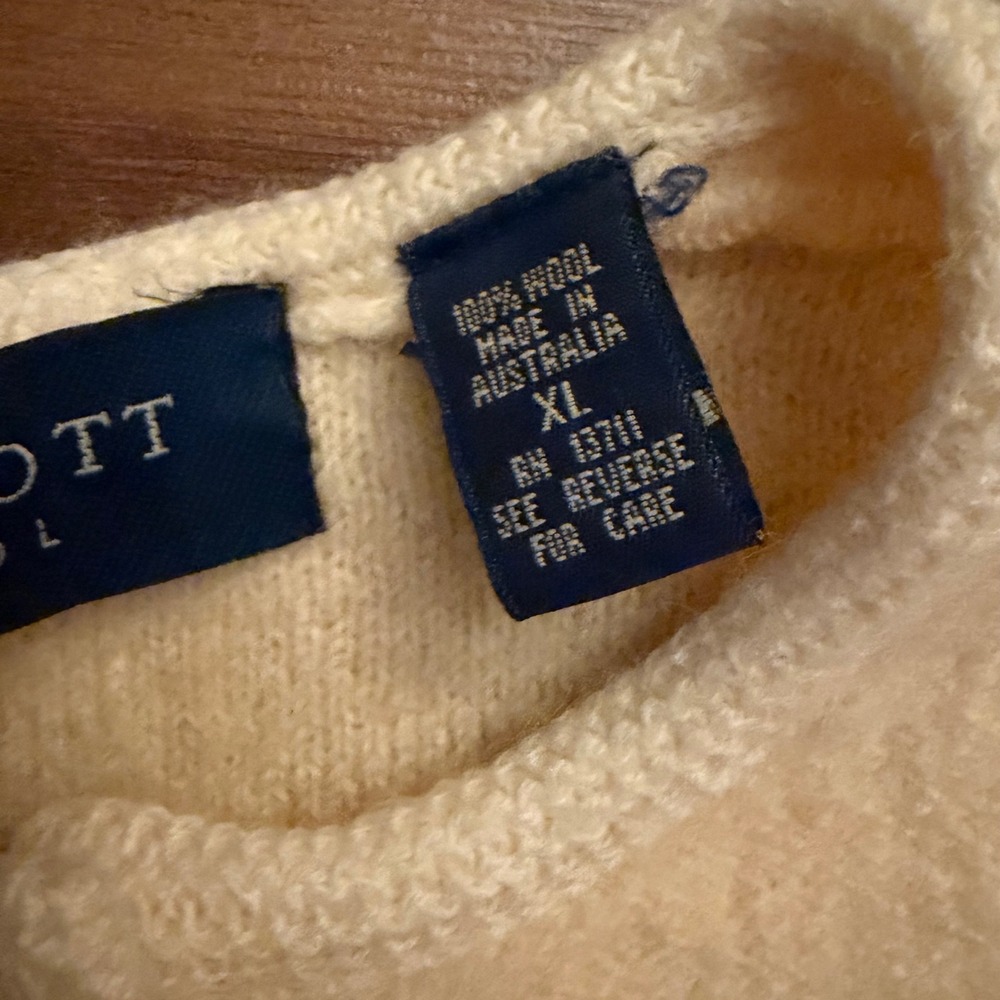Karen Scott Cream Knit Cardigan Sweater Gold Button Detail Women's XL‎ - Picture 5 of 5
